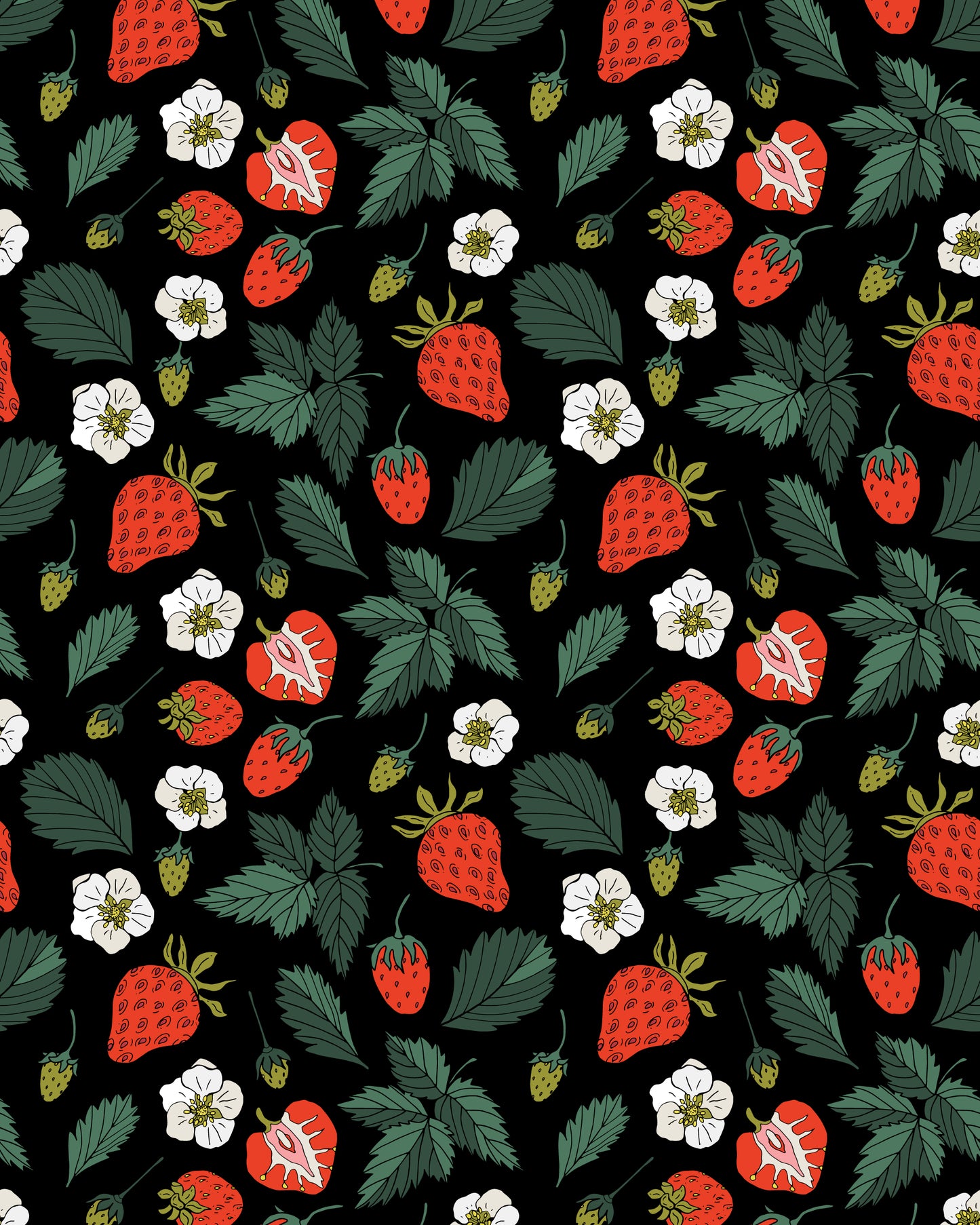 Women's Strawberry Fields Print Oversized Cropped Shirt