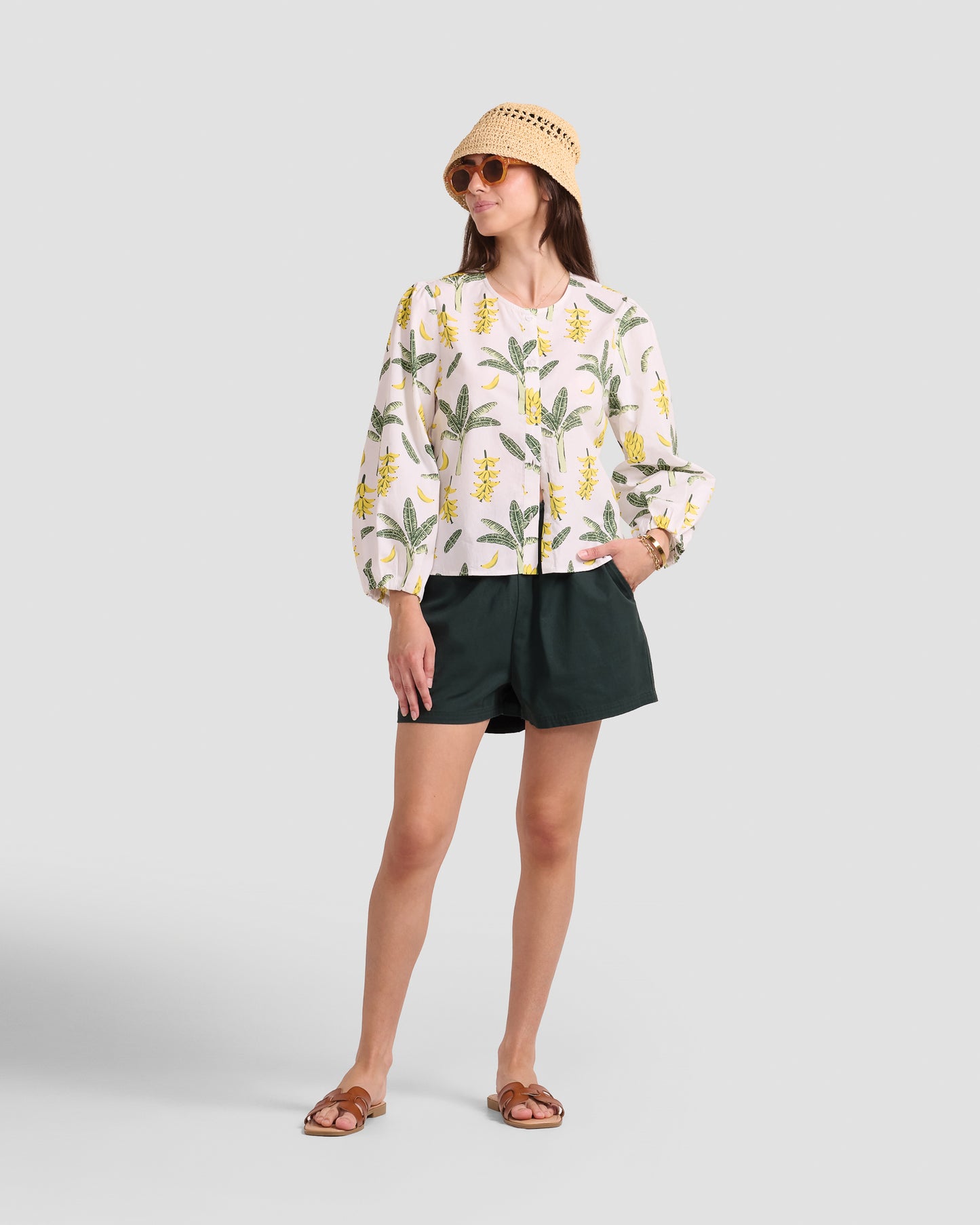 Women's Khaki Green Twill Shorts