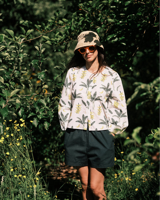 Women's Khaki Green Twill Shorts