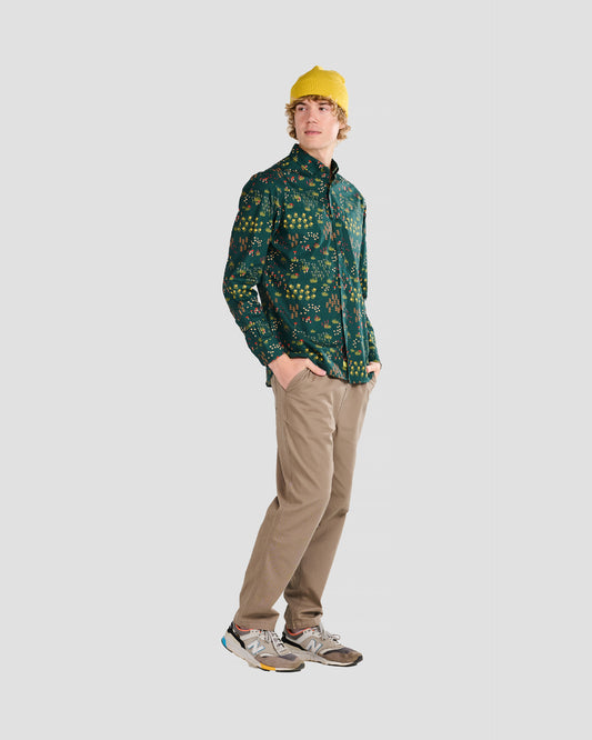 Mushroom Meadow Green Print Shirt