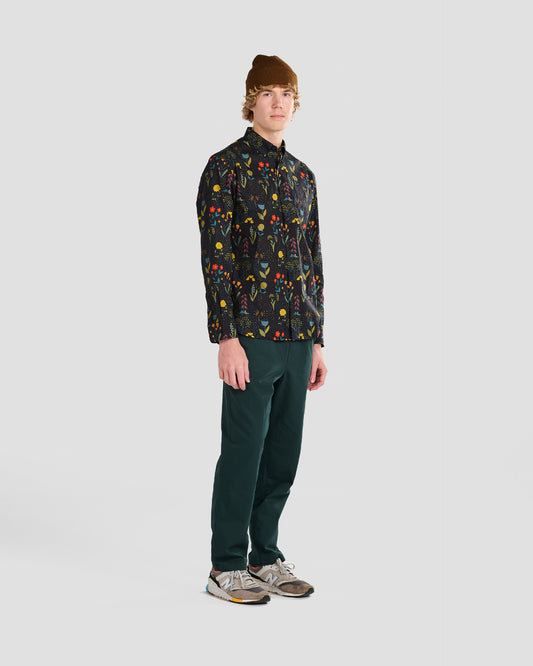 Rainy Field Black Print Shirt