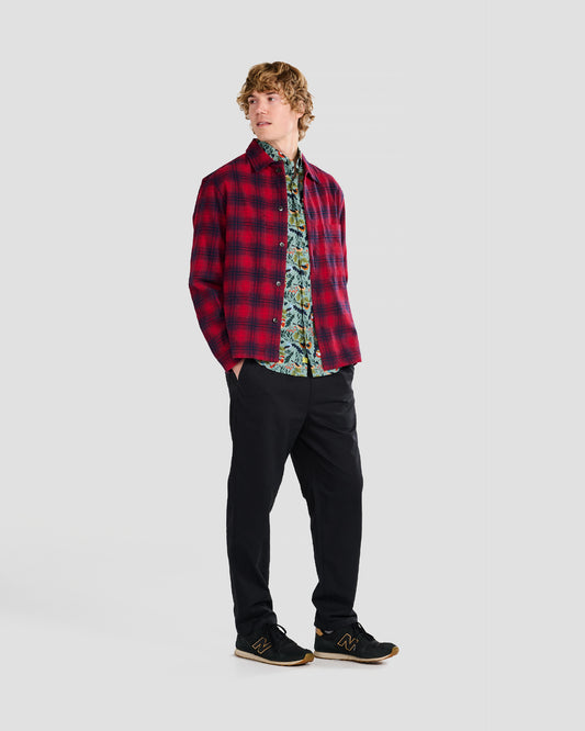 Lamont Red Flannel Plaid Shirt Jacket