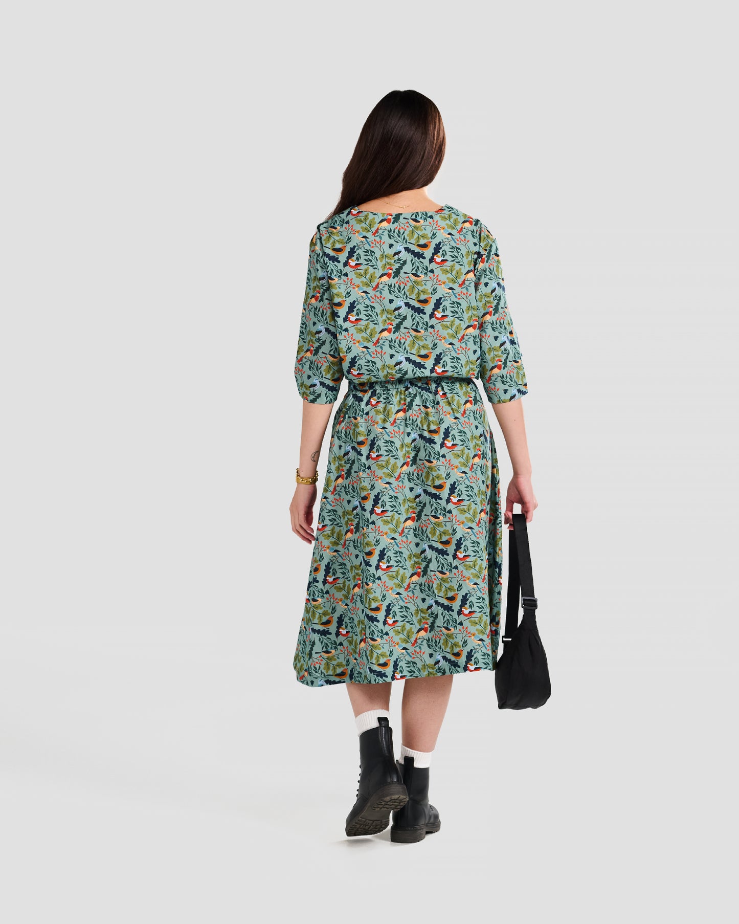 Women's Bird Watching Print 3/4-sleeve Pull-over Blouse