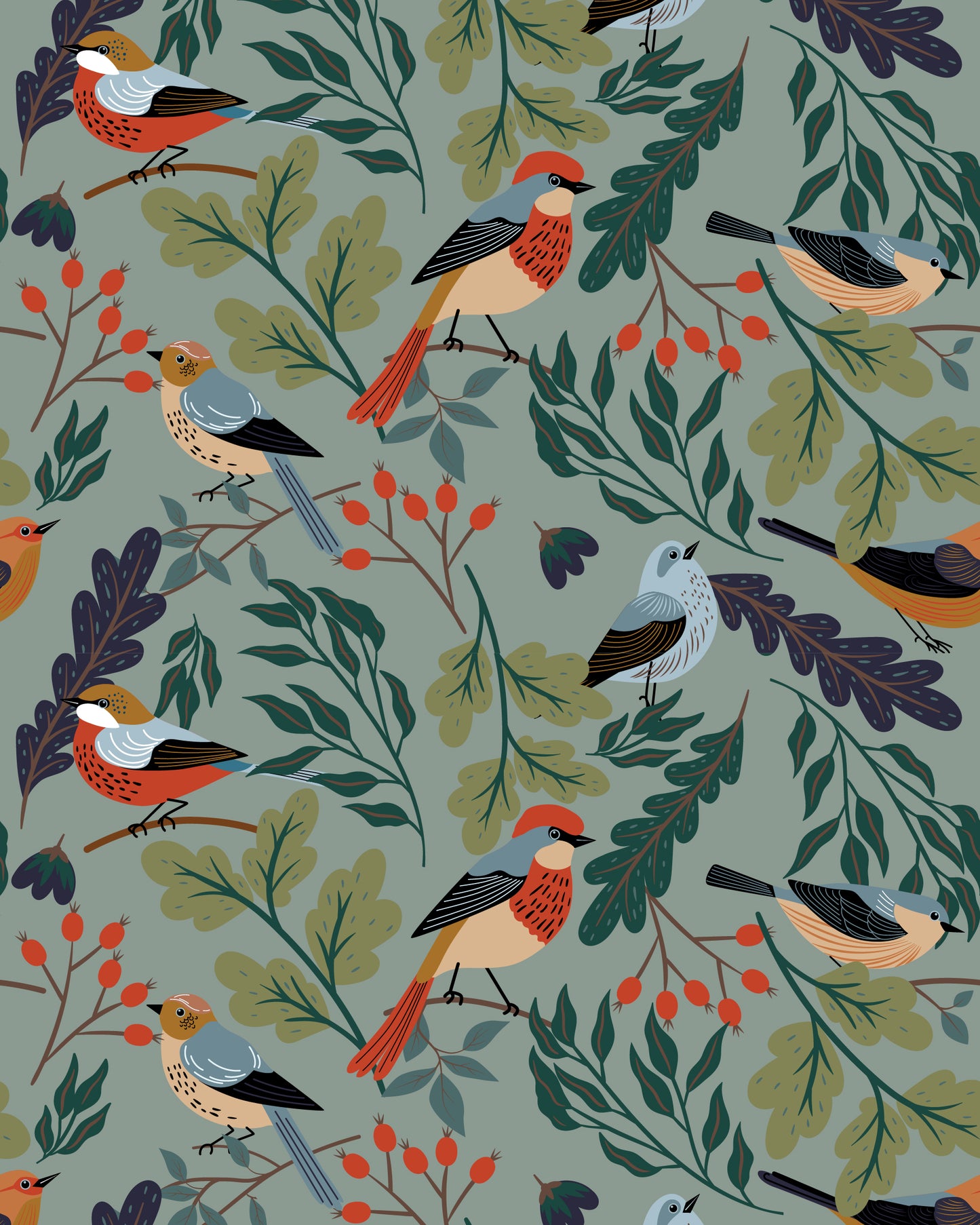 Bird Watching Blouse And Skirt Set