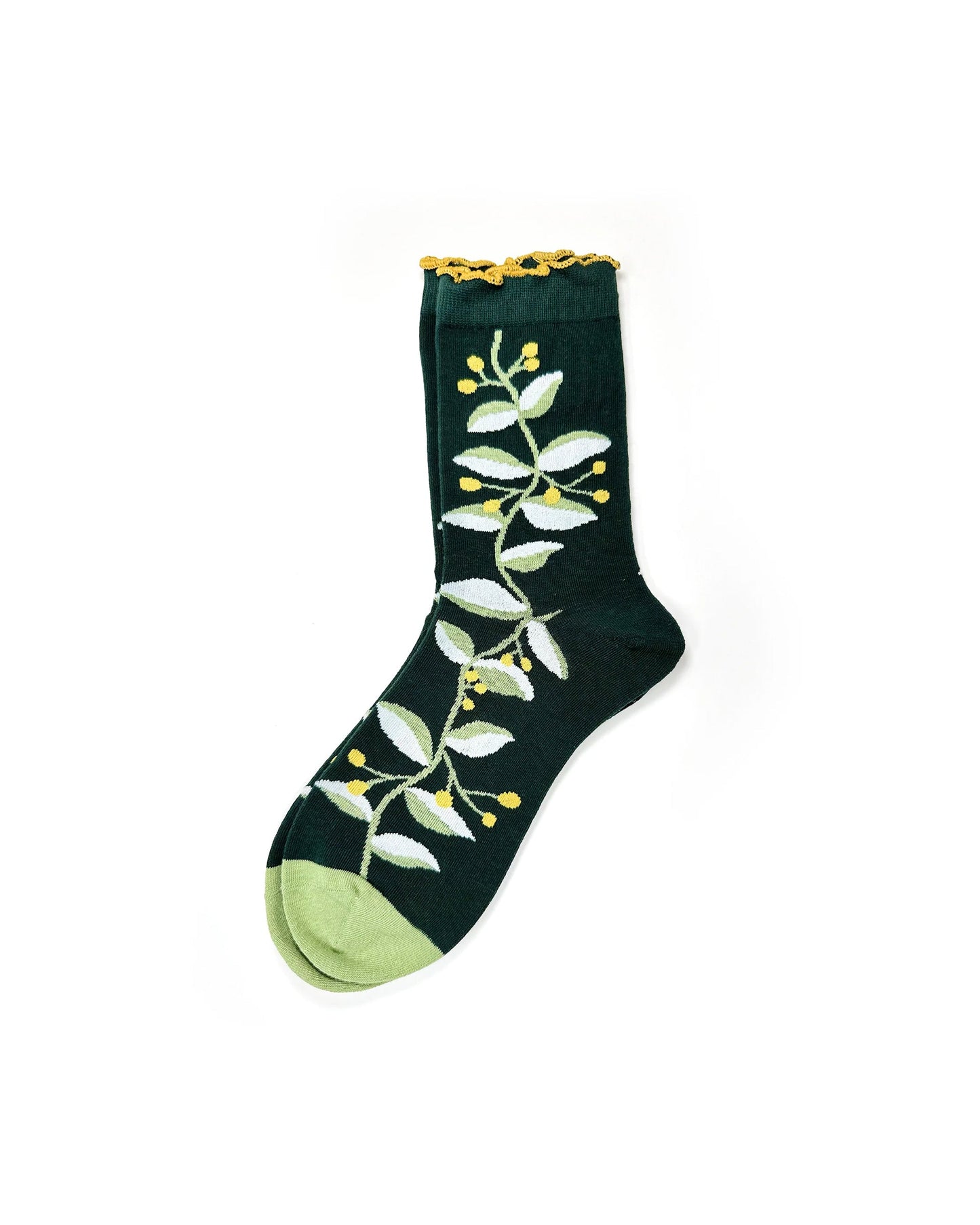Women's jacquard Floral Ruffled socks