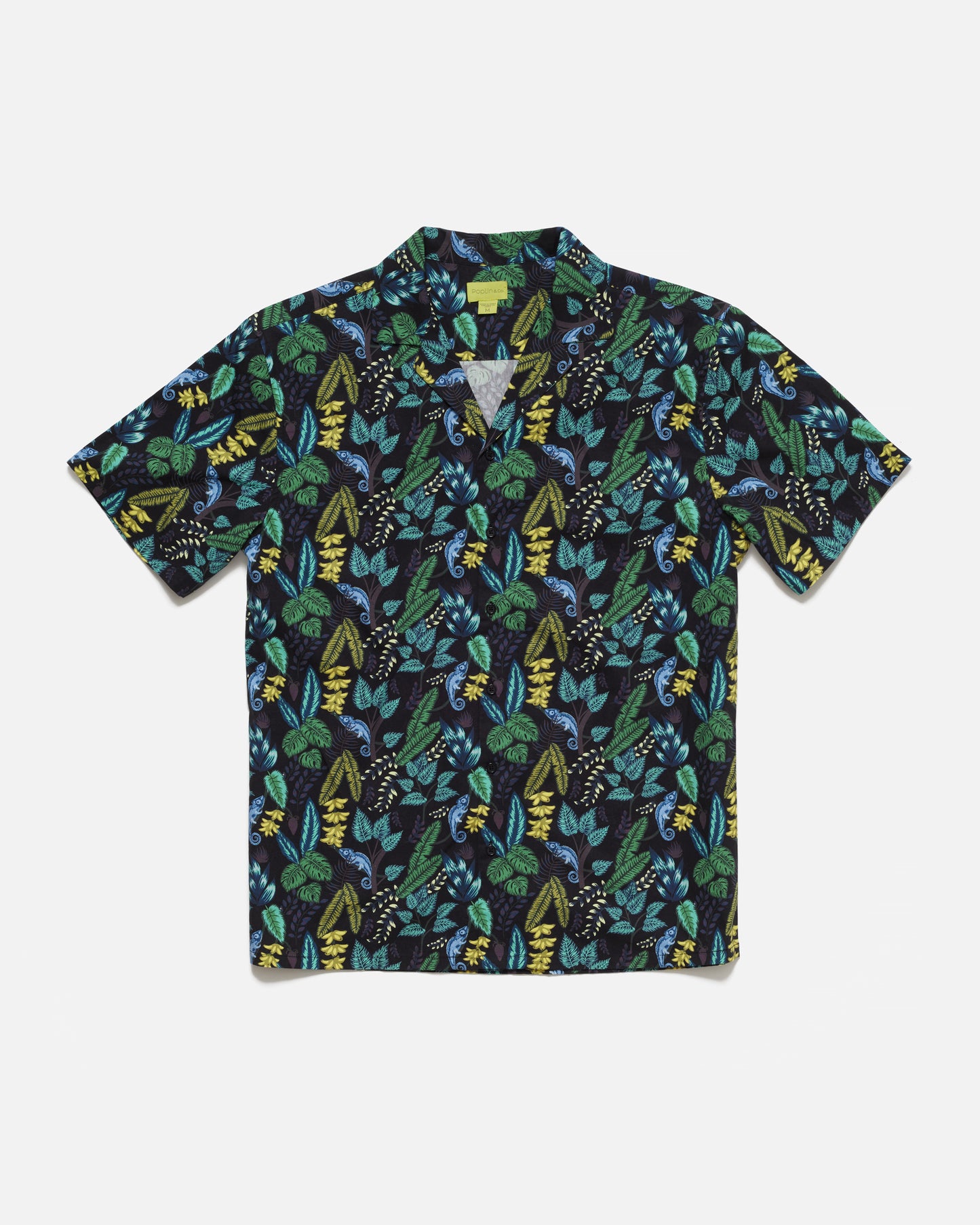 Jungle Iguana Print Camp Shirt