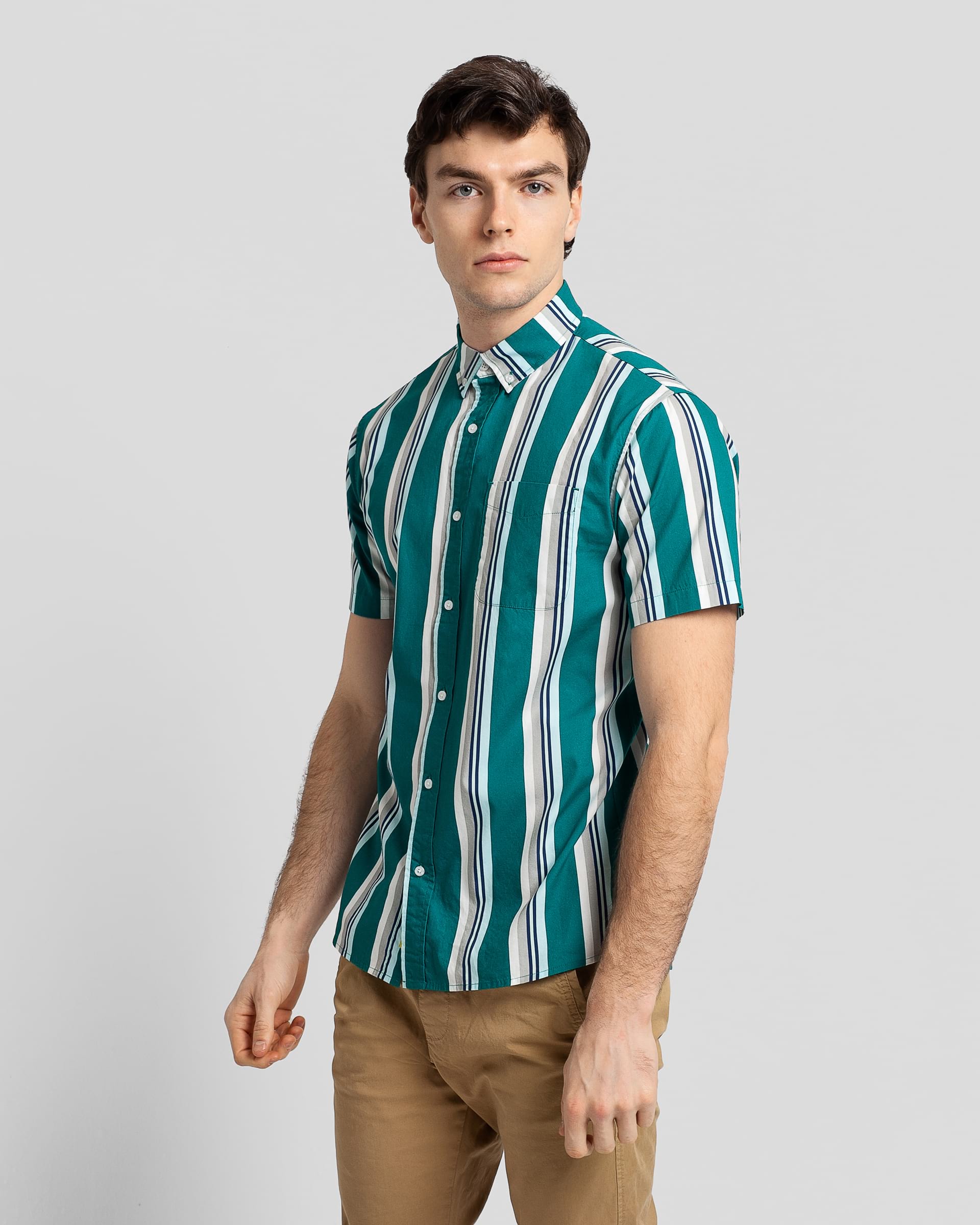 Retro Stripe Print Shirt > Casual Shirt > Button Up Shirt