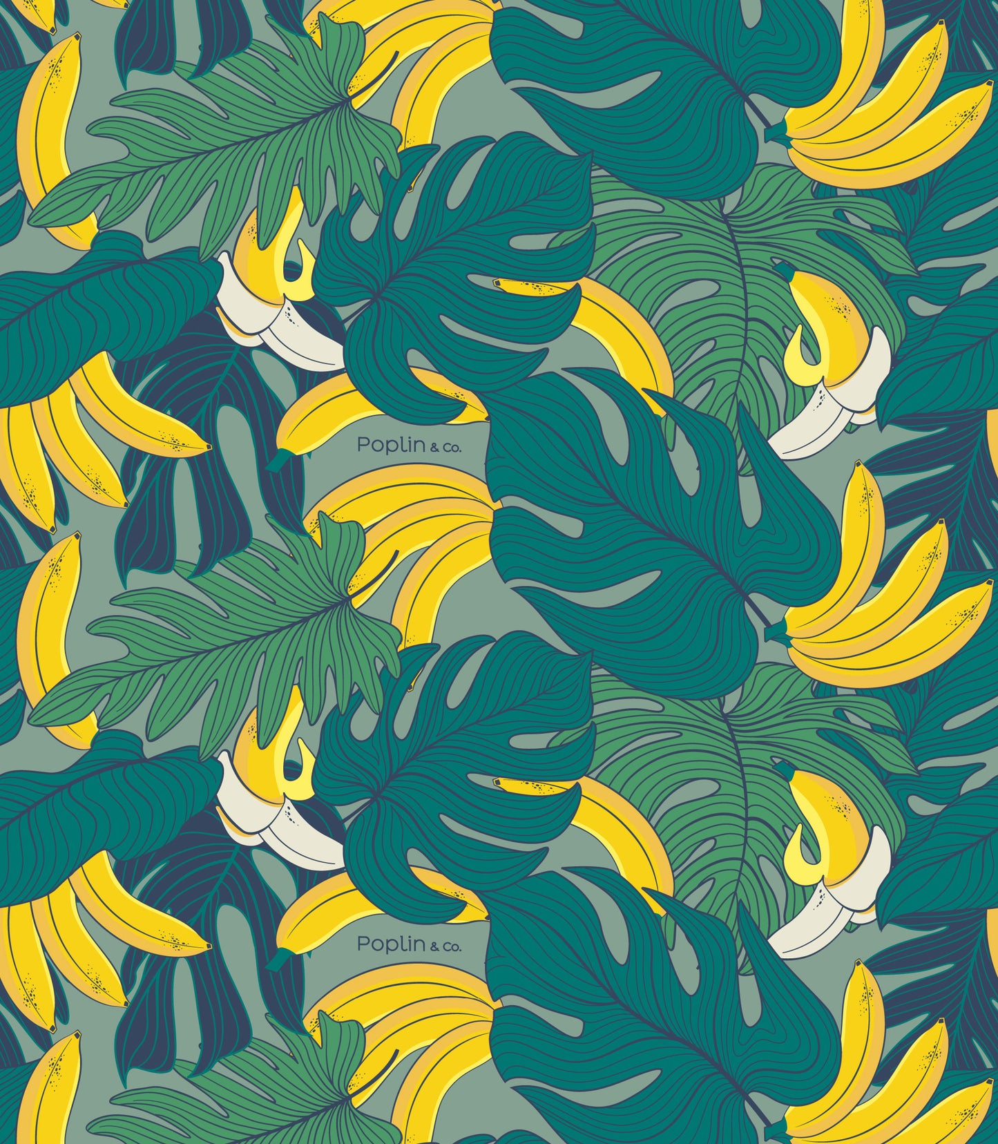 Banana Bunch Print Camp Shirt