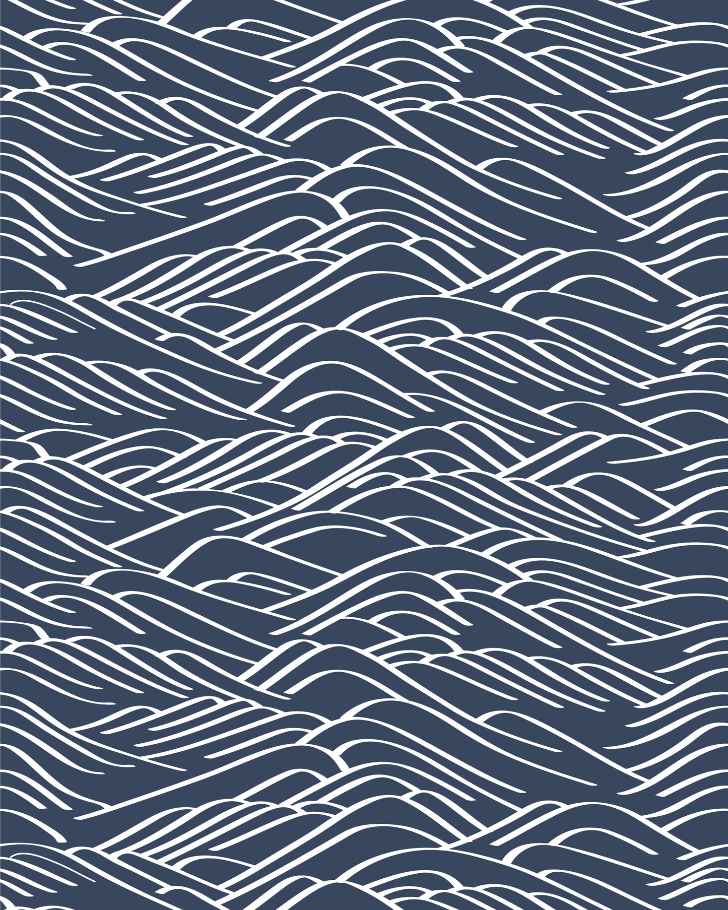 Women's Puff Sleeve Blouse With A Hand-Drawn Big Waves Print