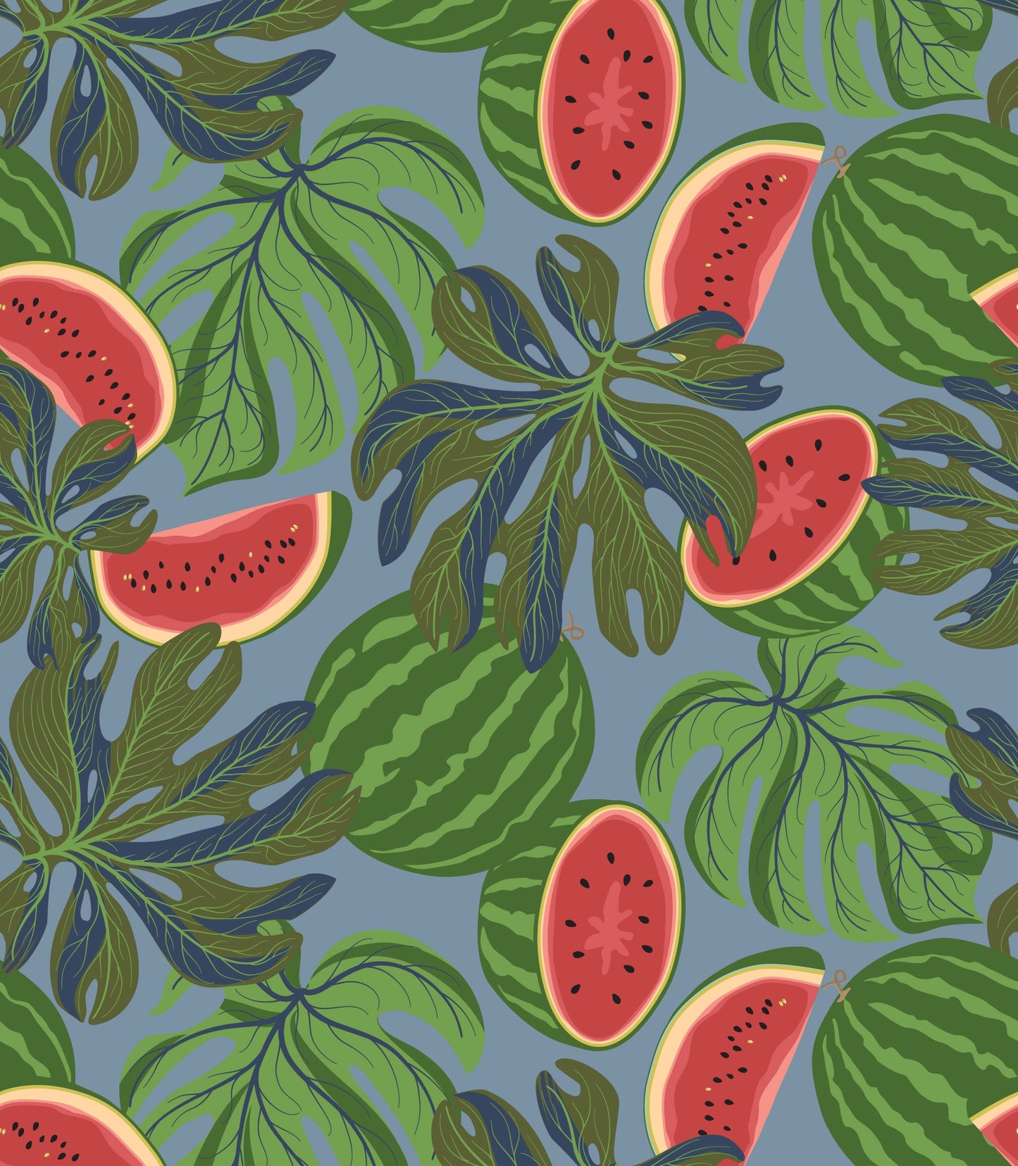 Women's Watermelon Print Oversized Cropped Shirt