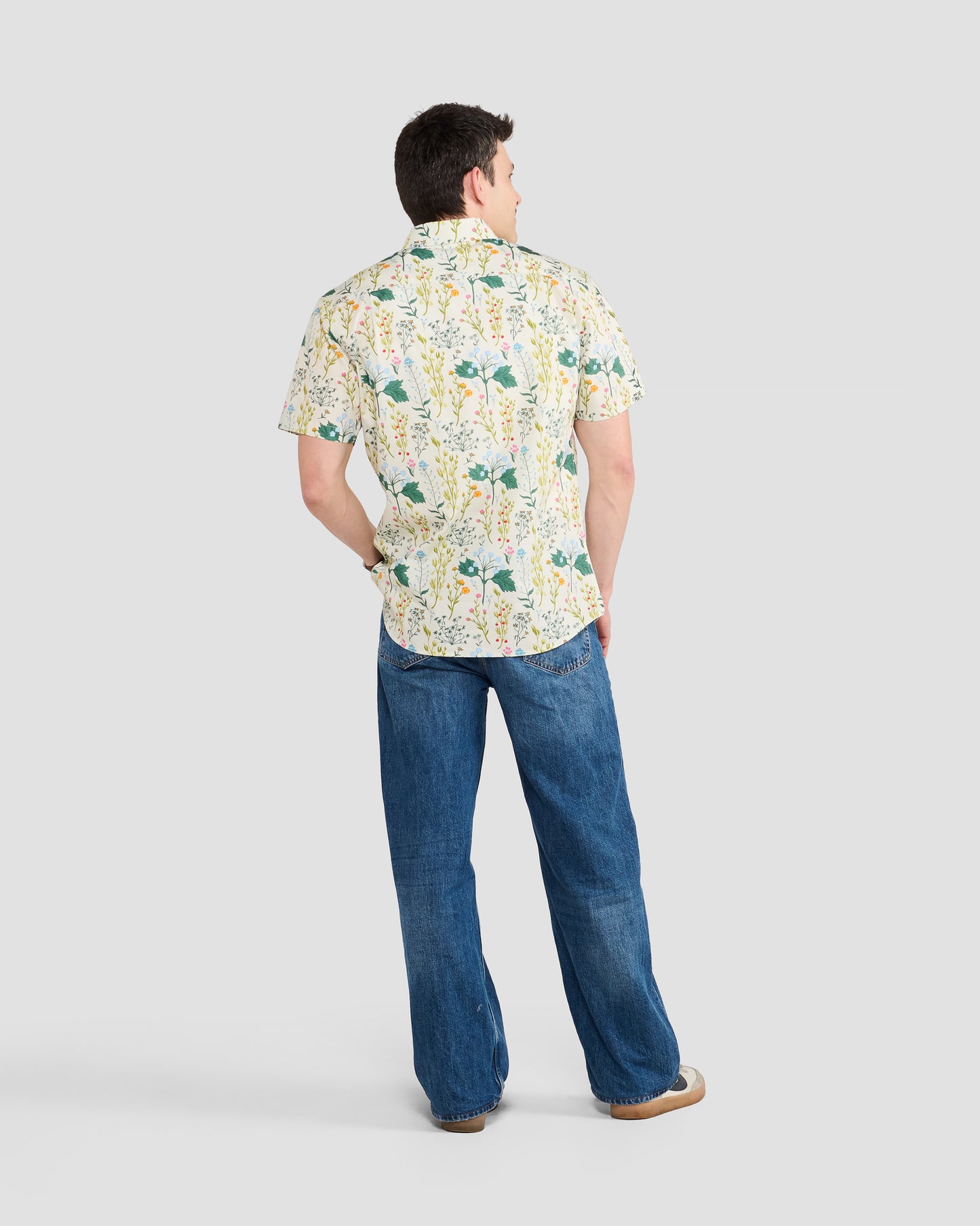 Beige Botany Print Shirt