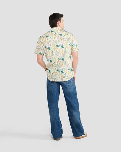 Beige Botany Print Shirt