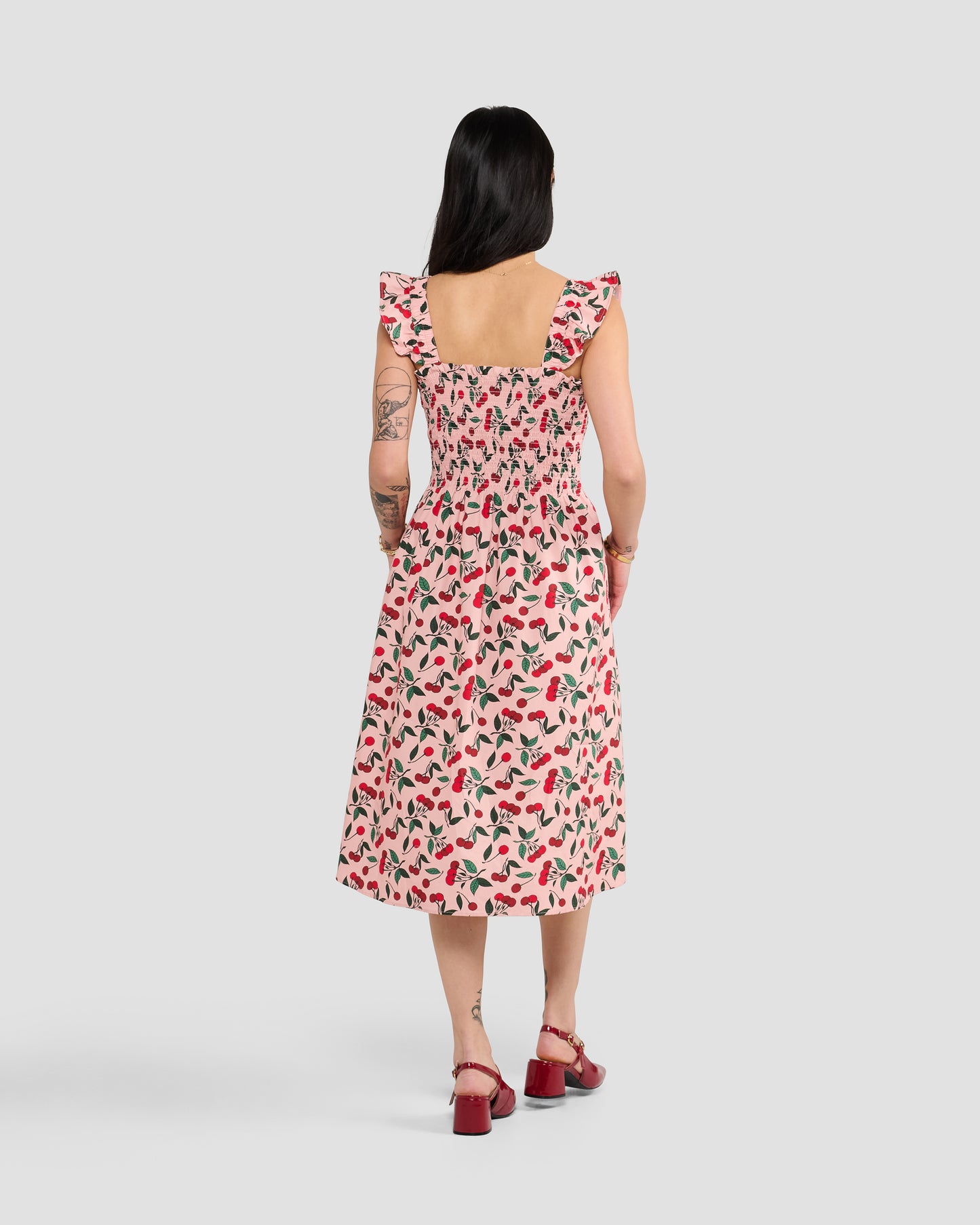 Cherry Bomb Cotton Smock Dress