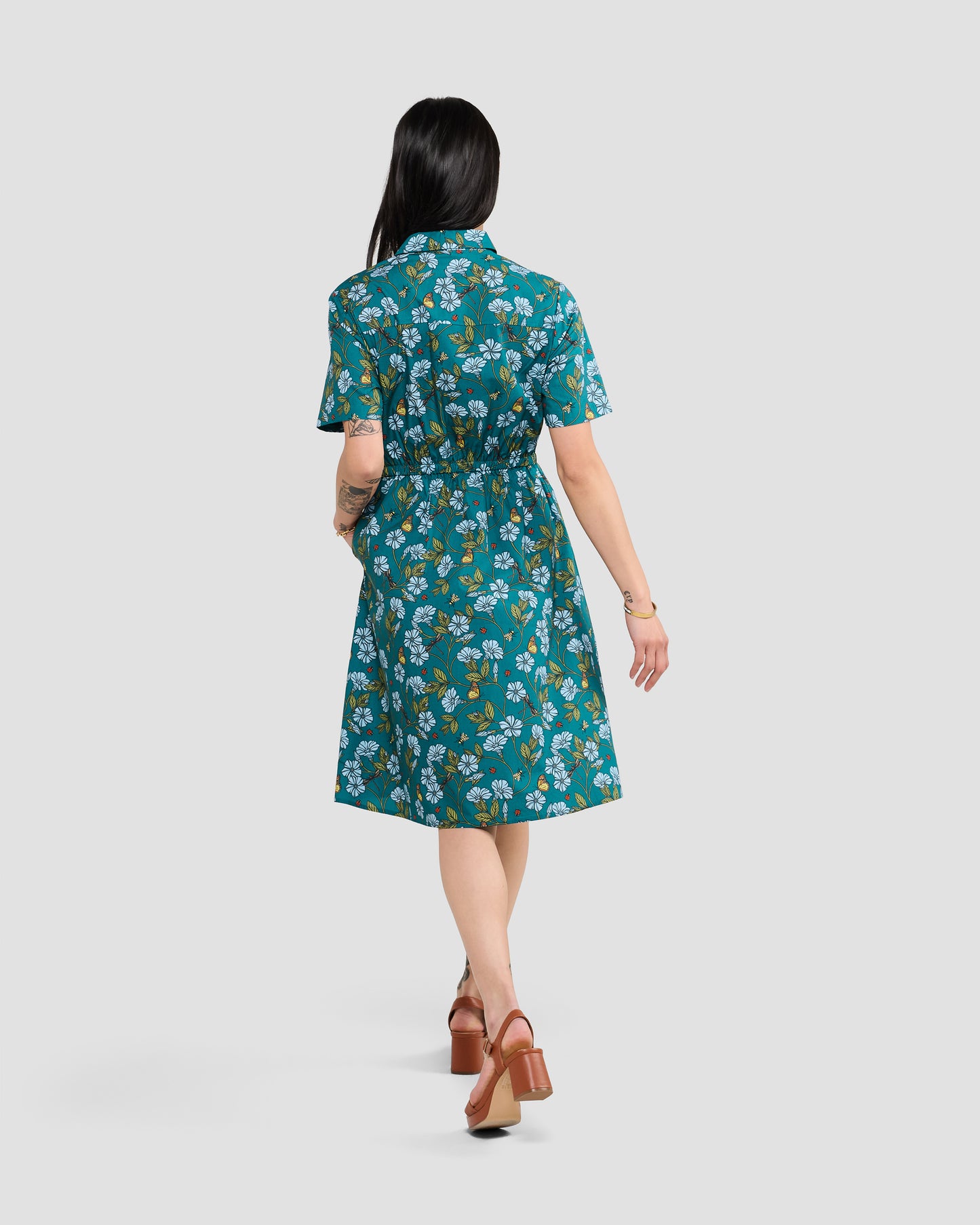 Flora In Flight Cotton Pocket Shirt Dress