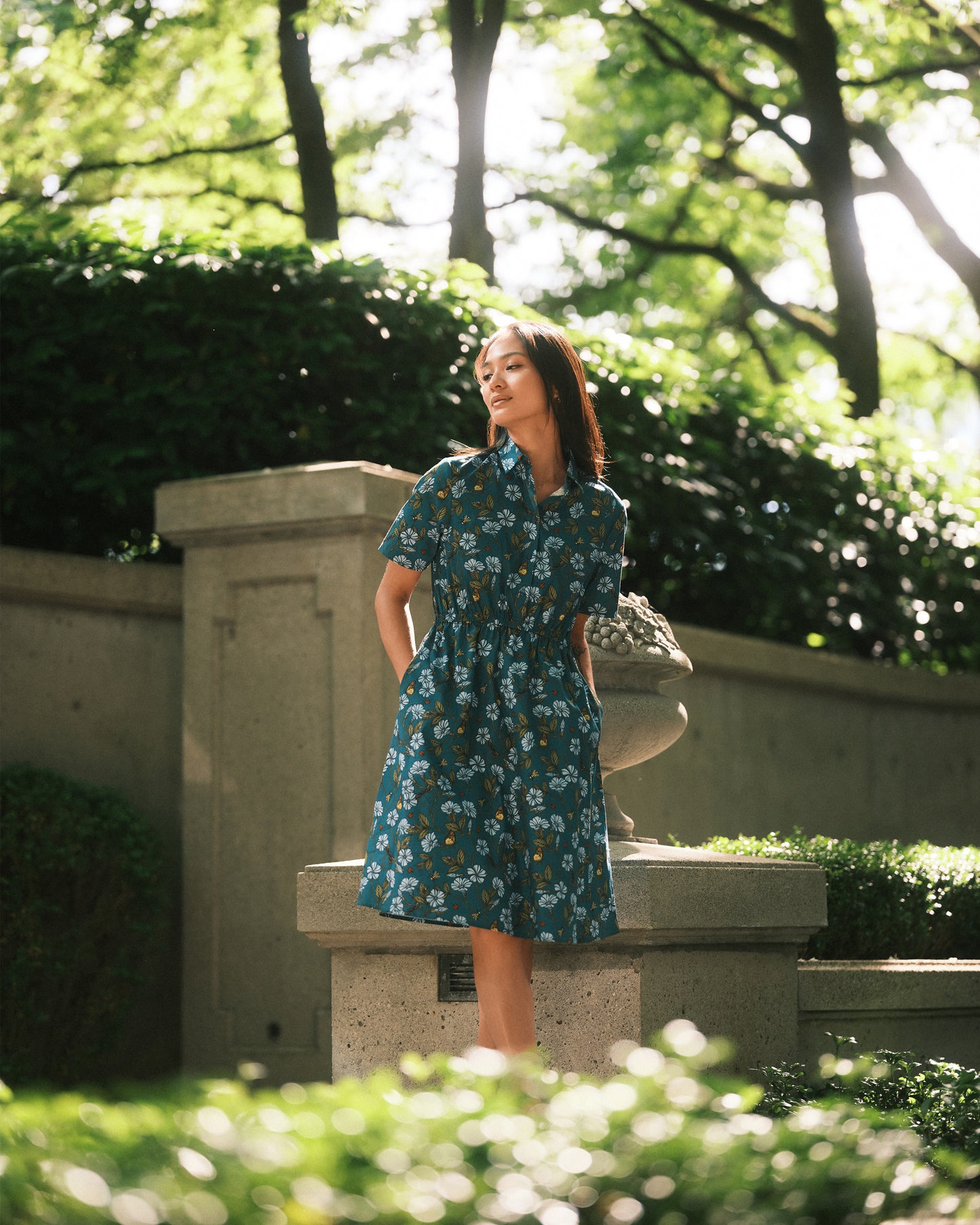Flora In Flight Cotton Pocket Shirt Dress
