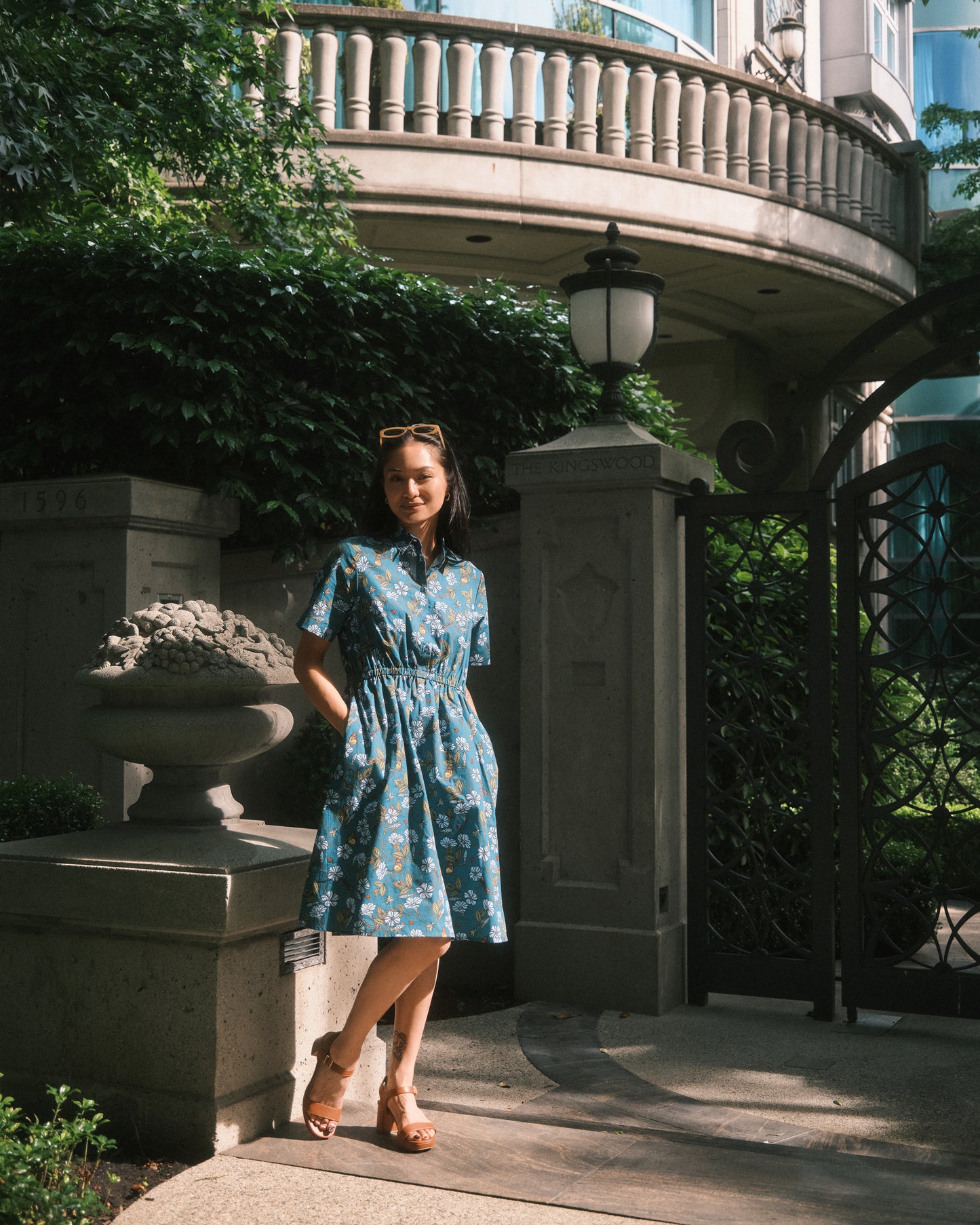 Flora In Flight Cotton Pocket Shirt Dress