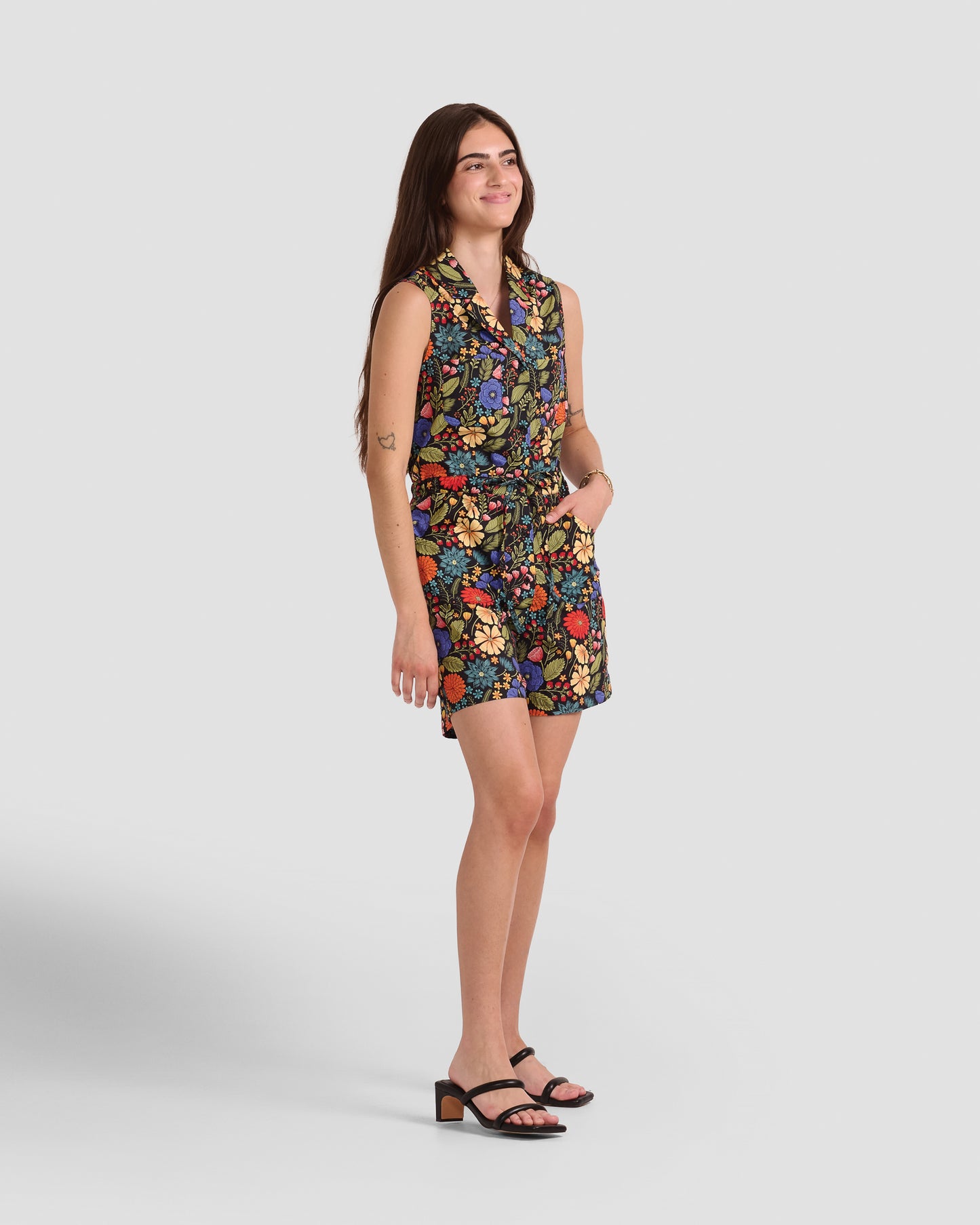 Women's Floral Gallery Print Romper