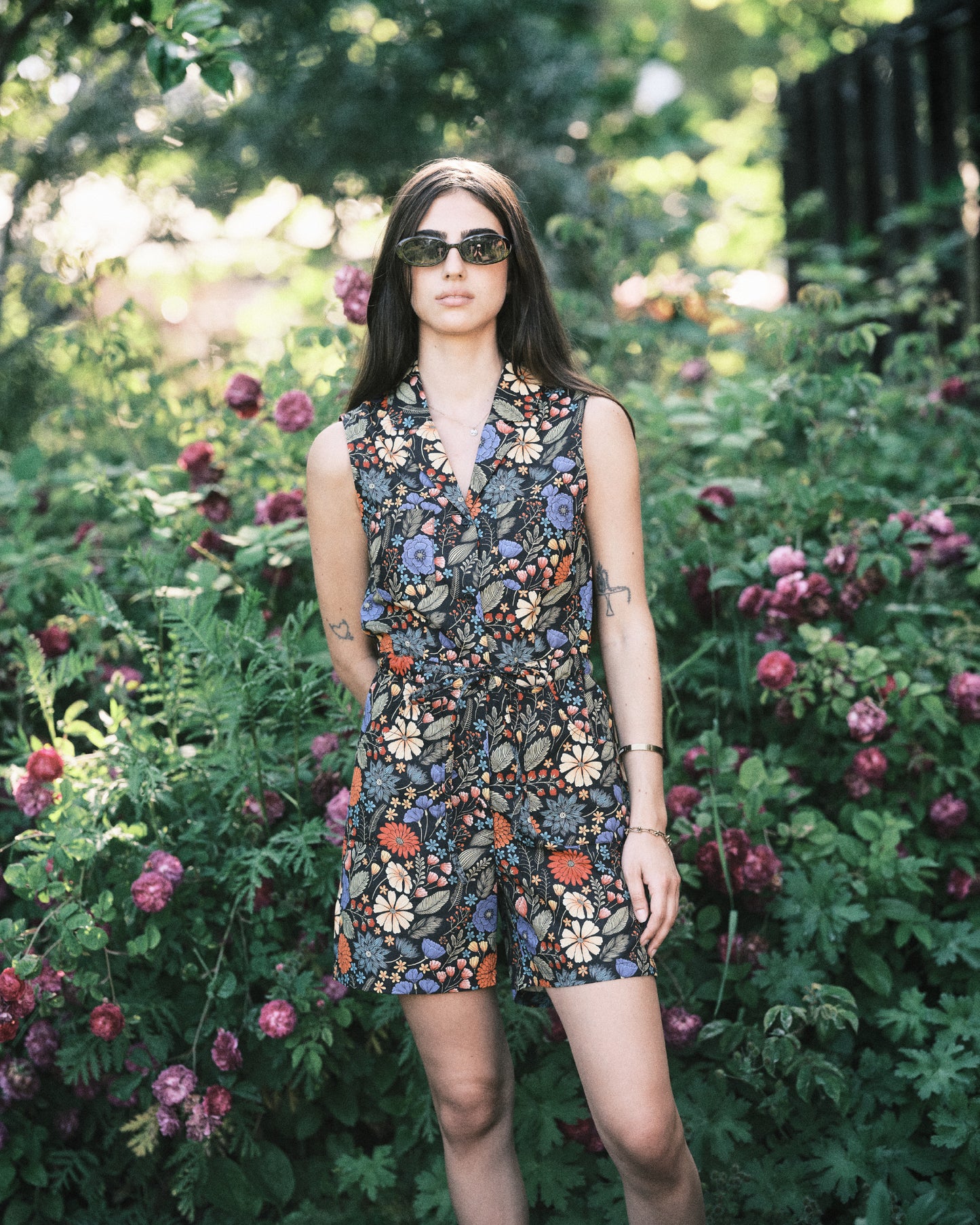 Women's Floral Gallery Print Romper
