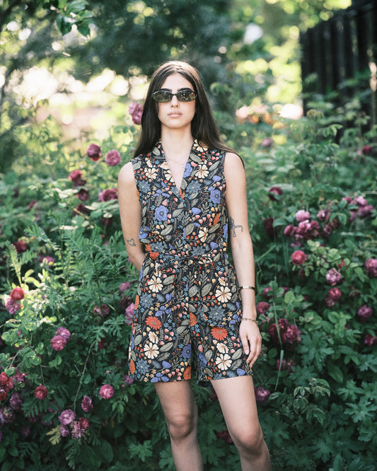 Women's Floral Gallery Print Romper