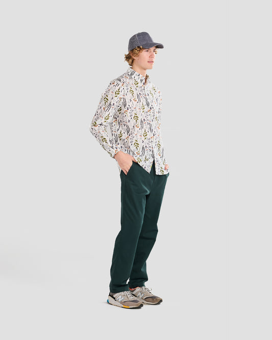 Floral Land White Print Shirt