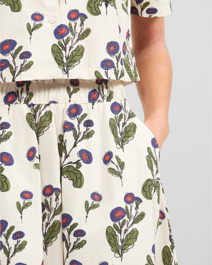 Women's Floral Stamp Print Camp Shirt
