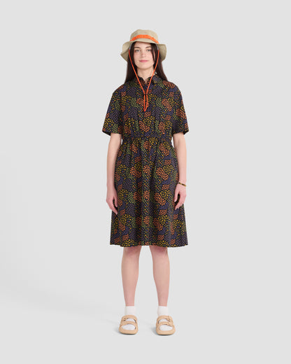 Micro Floral Field Printed Pocket Shirt Dress