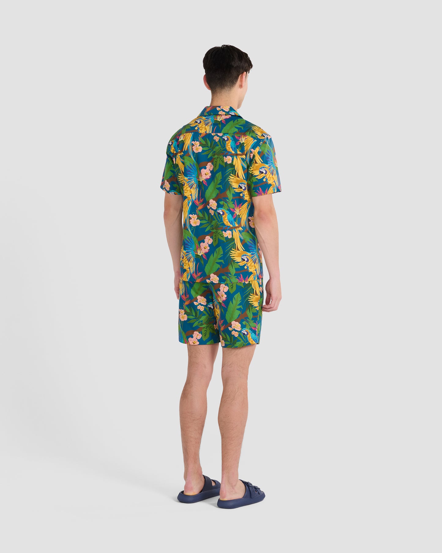 Parrot Paradise Teal Print Shirt