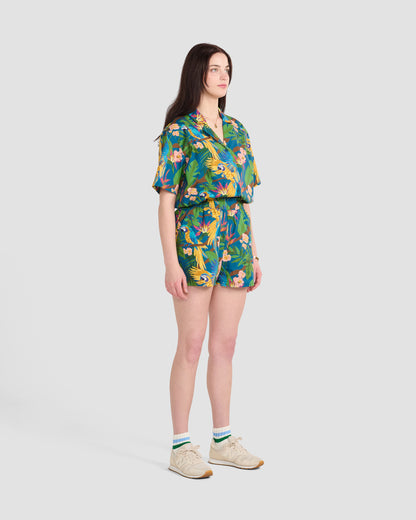 Women's Parrot Paradise Teal Shorts