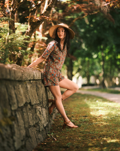 Women's Passionfruit Terracotta Print Shorts