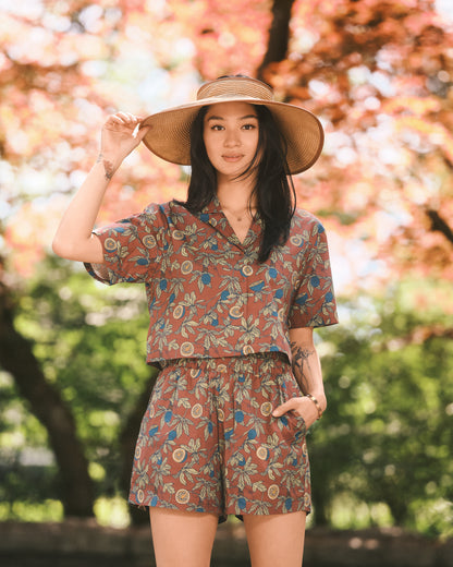 Women's Passionfruit Terracotta Print Shorts