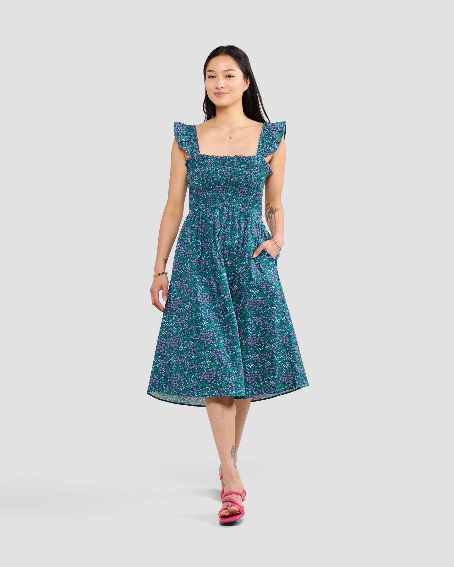 Wildflower Meadow Cotton Smock Dress