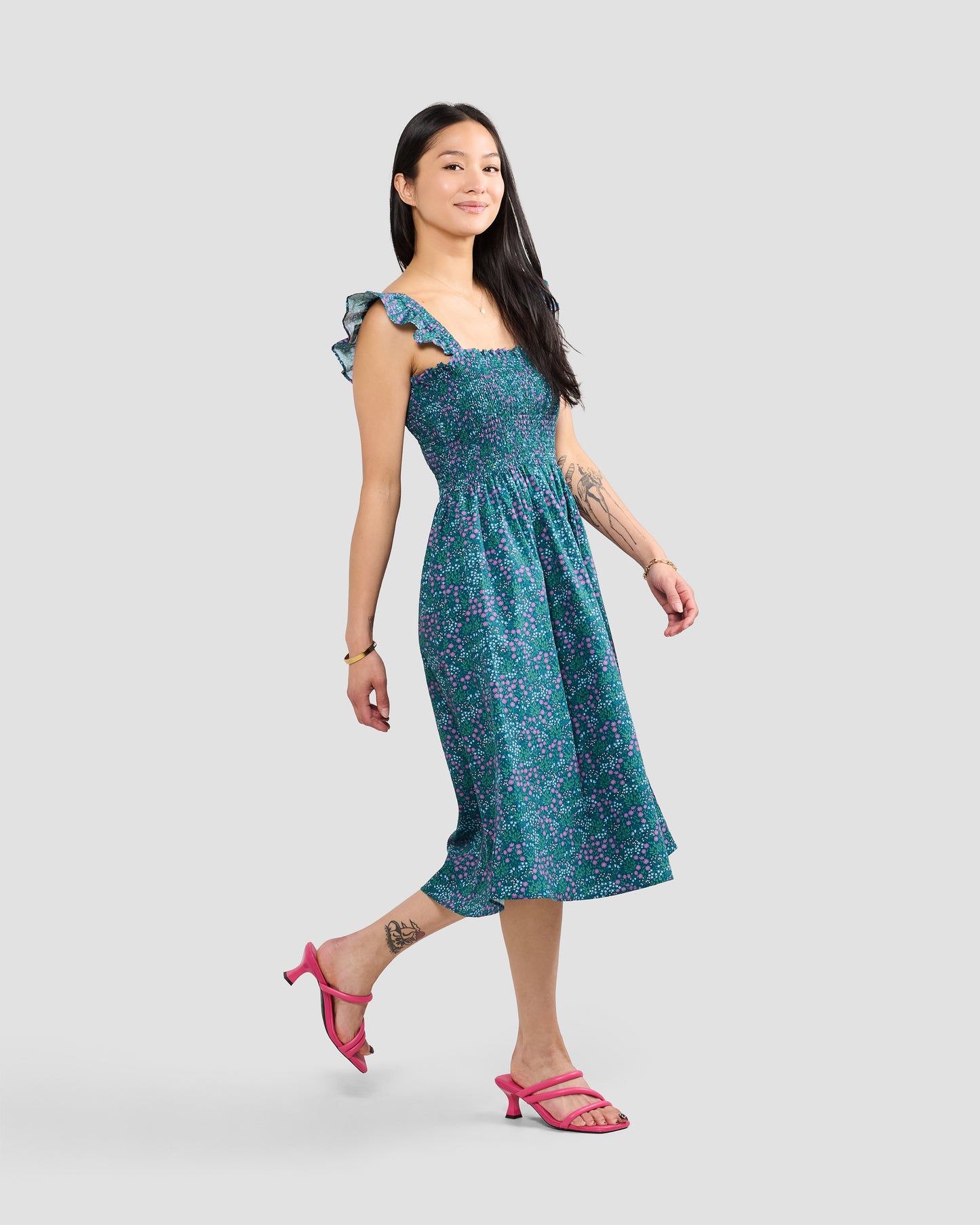 Wildflower Meadow Cotton Smock Dress