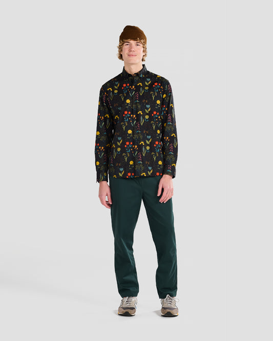 Rainy Field Black Print Shirt