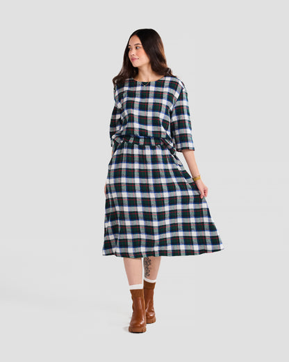 Women's Atlin Flannel Plaid Midi Pocket Skirt