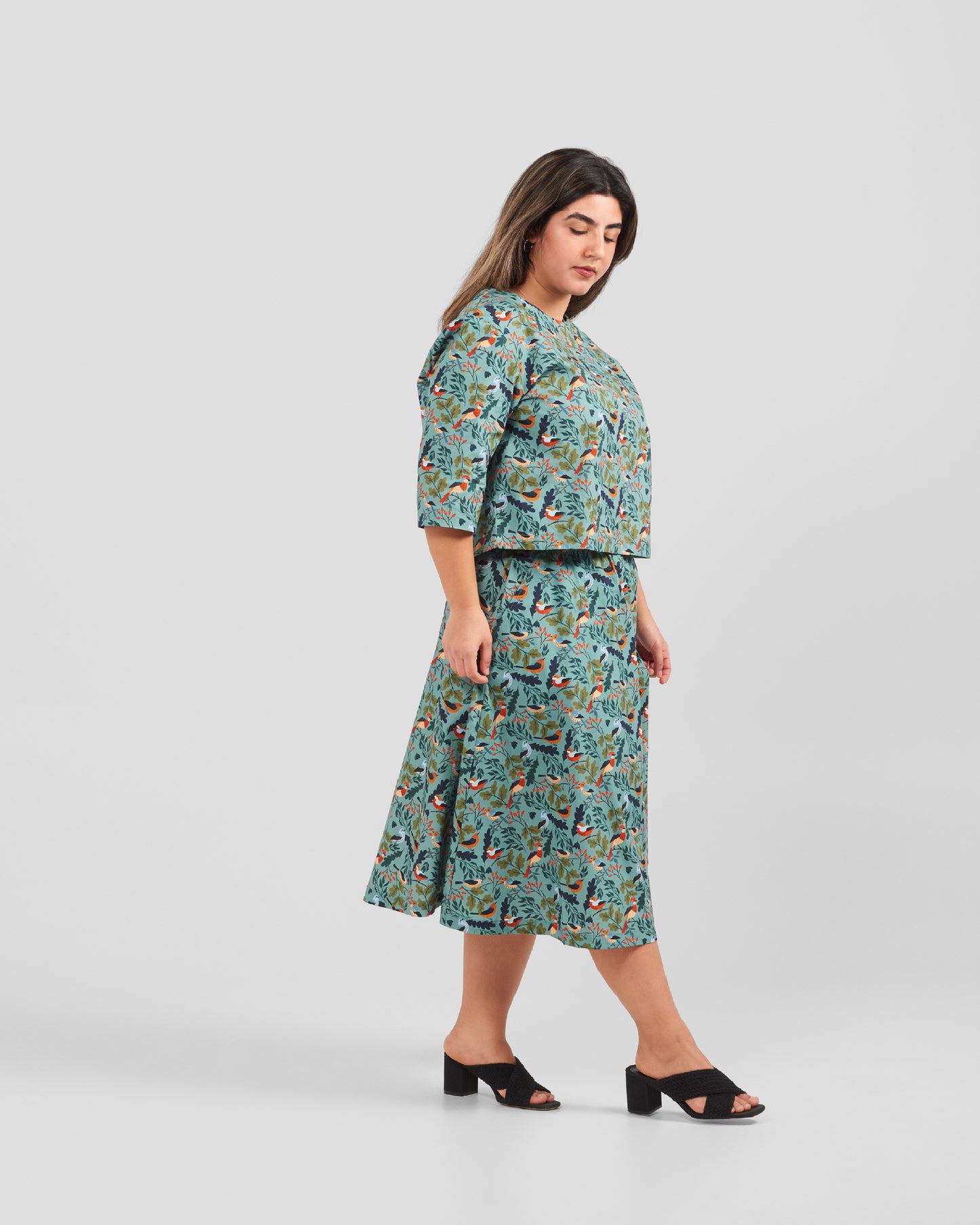 Bird Watching Blouse And Skirt Set