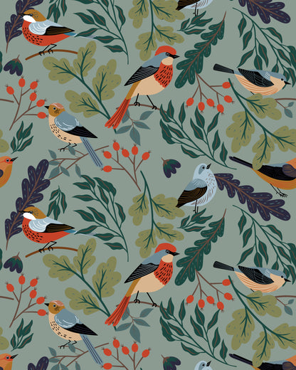 Bird Watching Blouse And Skirt Set