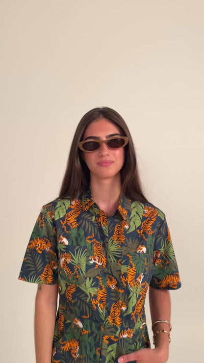 Women's Wild Tigers Print Jumpsuit