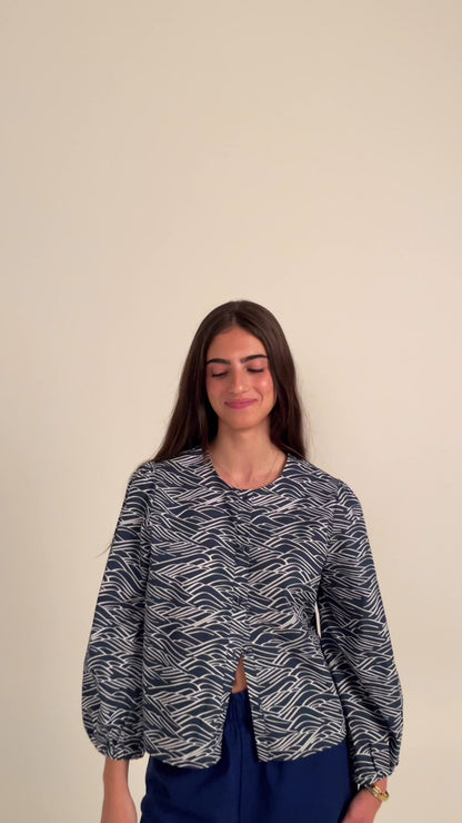 Abstract Waves Shirt And Short Set