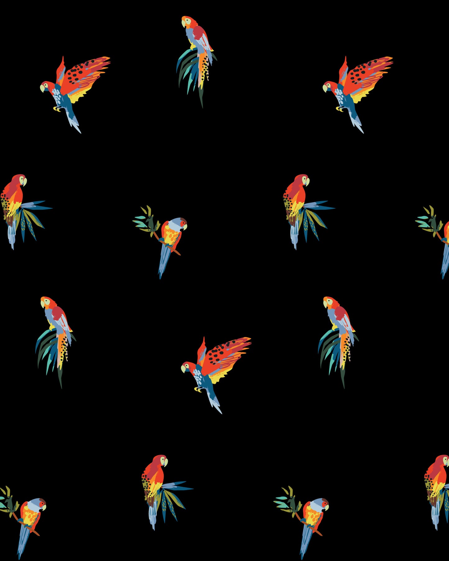 Micro Parrots Print Shirt
