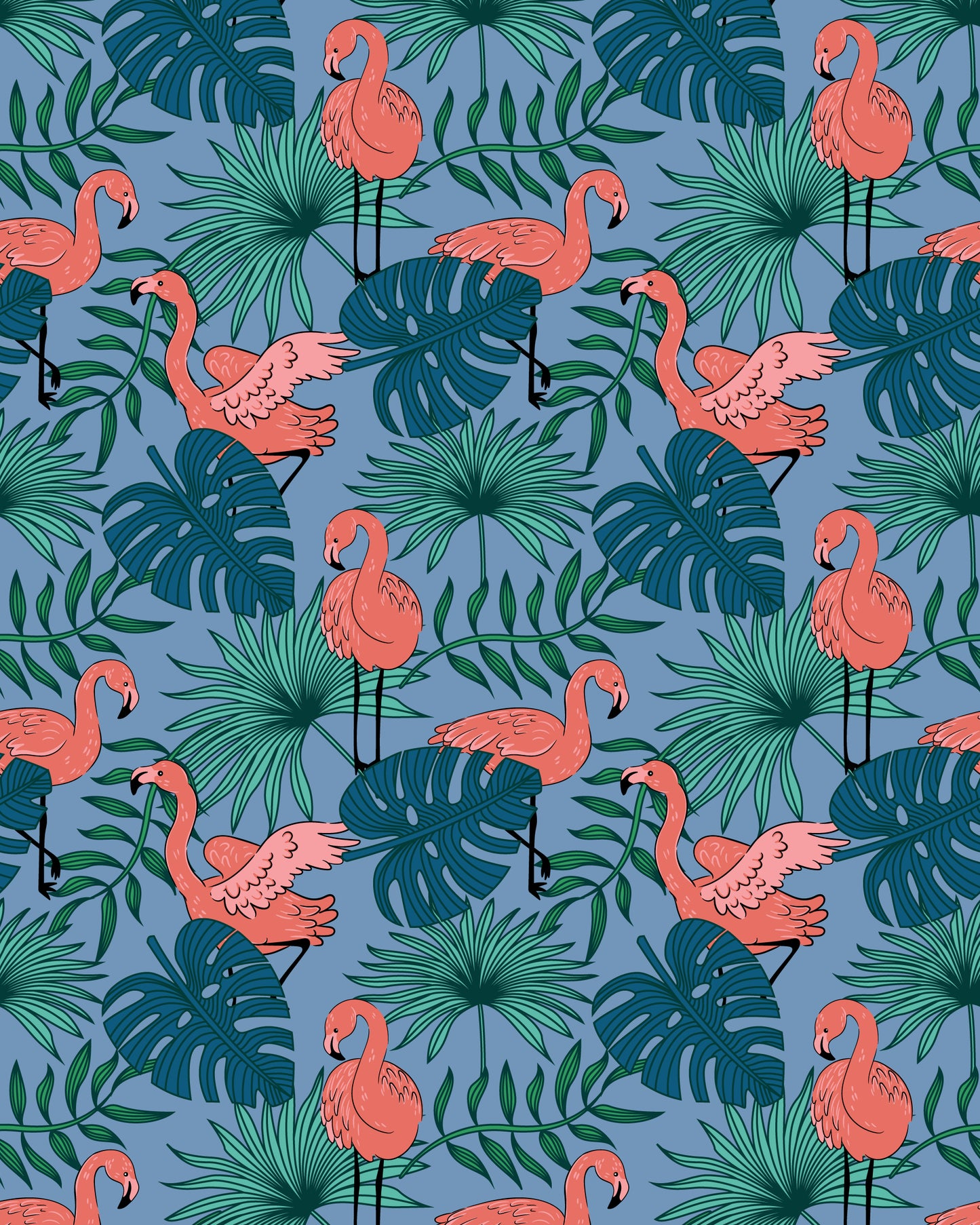 Flamingos Print Shorts