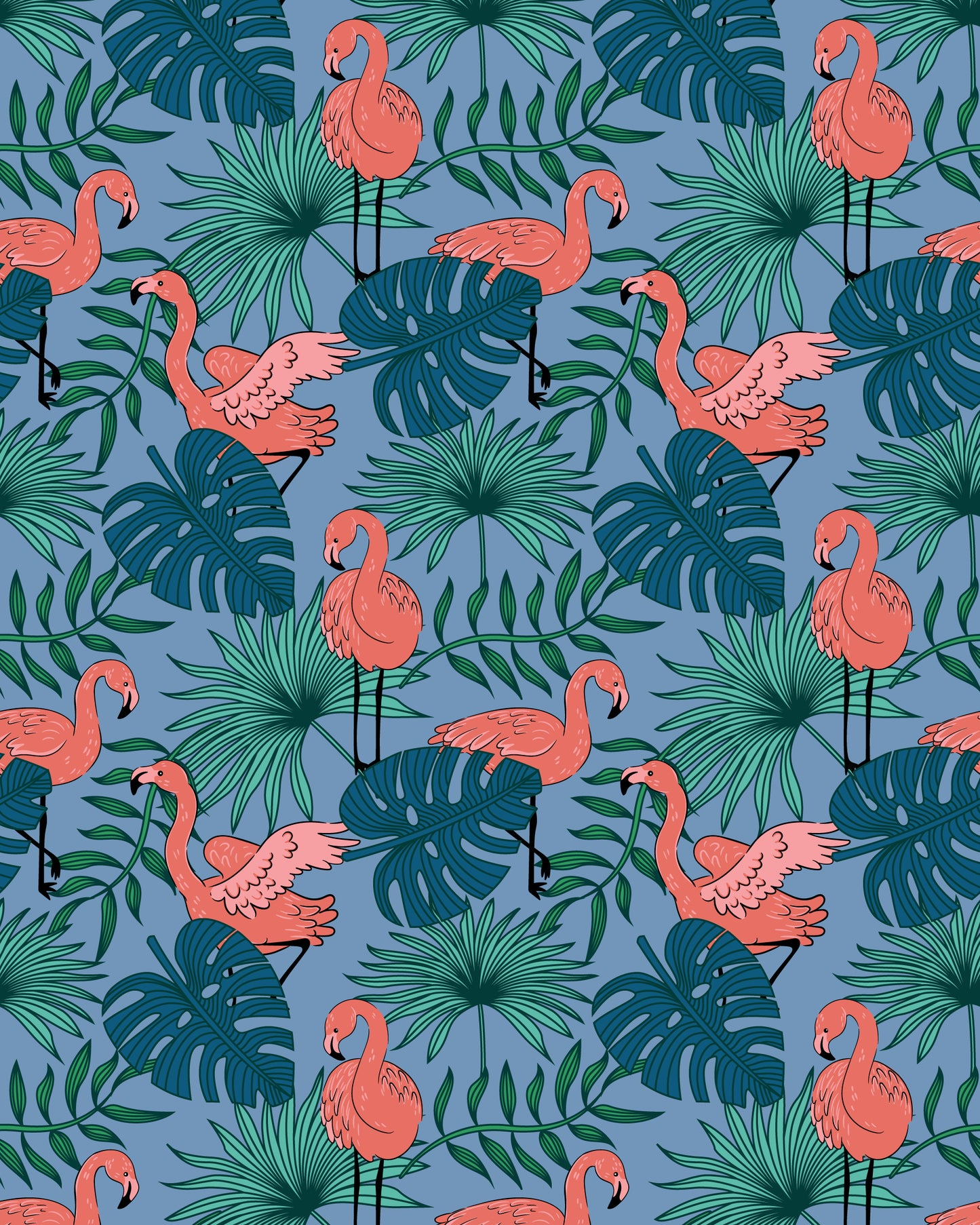 Women's Flamingos Print Camp Shirt