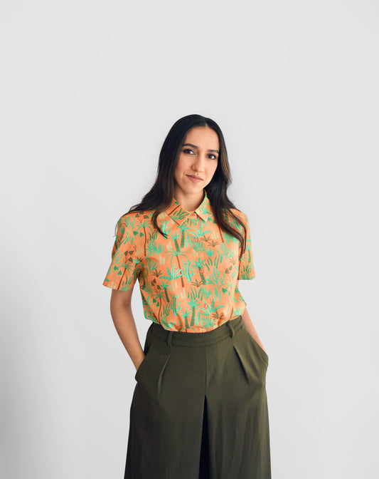 Women's Desert Plants Print Shirt