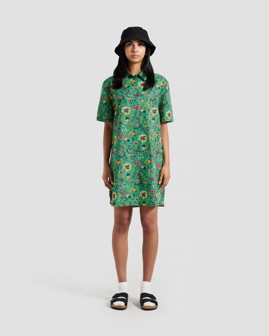 Green Magic Carpet Print Shirt Dress